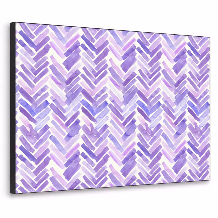 Art Frame - Lila – Fischgrätmuster – Aquarell – Pinselstriche – Muster — 1