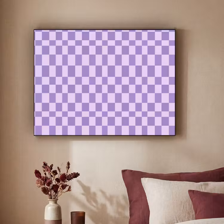 Art Frame - Lila – Geometrisch – Schachbrettmuster – Blöcke – Muster — 2