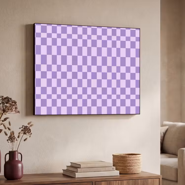 Art Frame - Lila – Geometrisch – Schachbrettmuster – Blöcke – Muster — 3