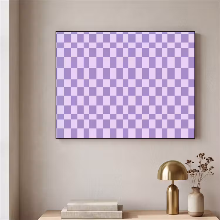 Art Frame - Lila – Geometrisch – Schachbrettmuster – Blöcke – Muster — 4