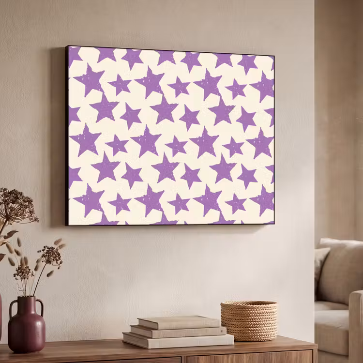 Art Frame - Lila – Geometrisch – Sterne – Stempel – Muster — 3