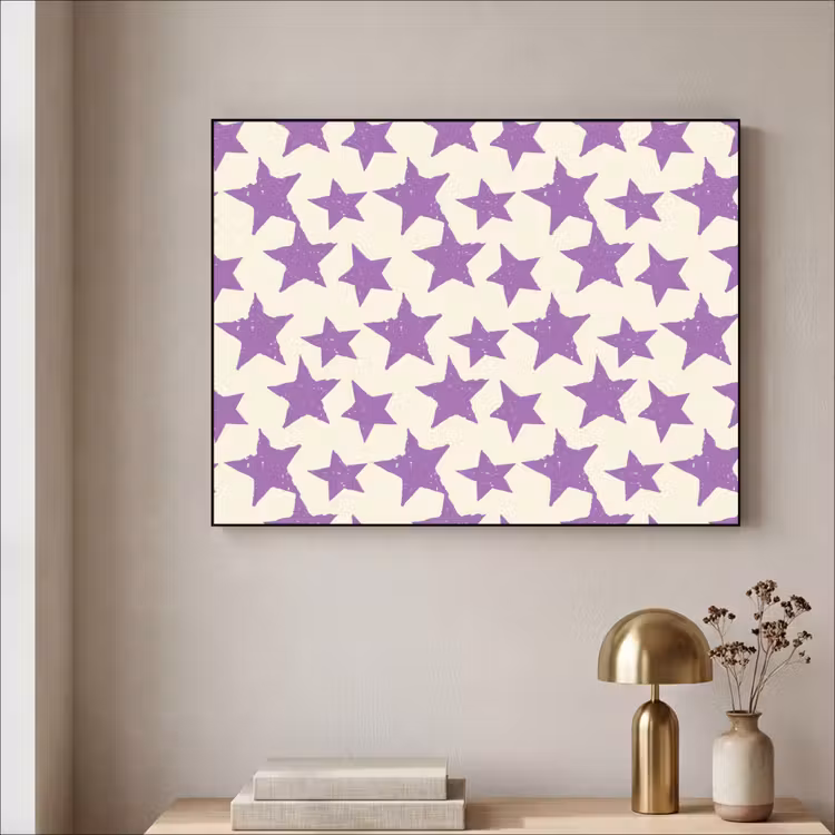 Art Frame - Lila – Geometrisch – Sterne – Stempel – Muster — 4