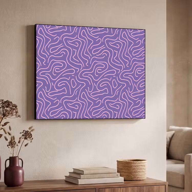 Art Frame - Lila – Rosa – Abstrakt – Linien – Labyrinth – Muster — 3