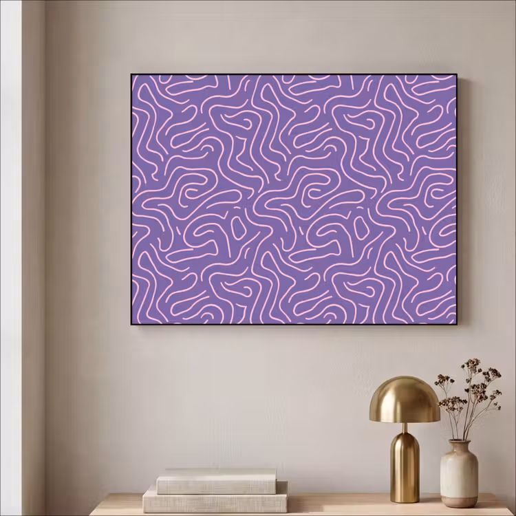 Art Frame - Lila – Rosa – Abstrakt – Linien – Labyrinth – Muster — 4
