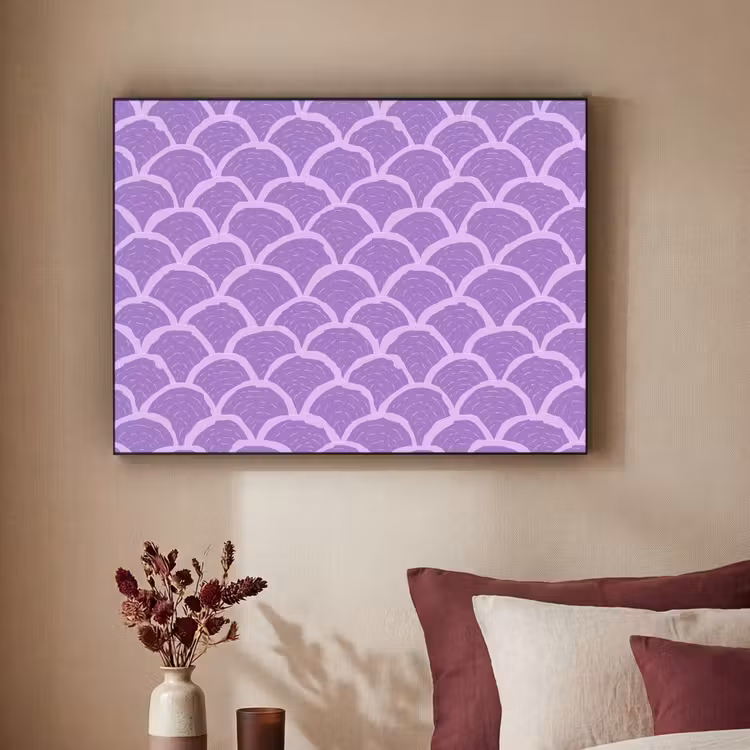 Art Frame - Lila – Schuppen – Muscheln – Handgezeichnet – Muster — 2