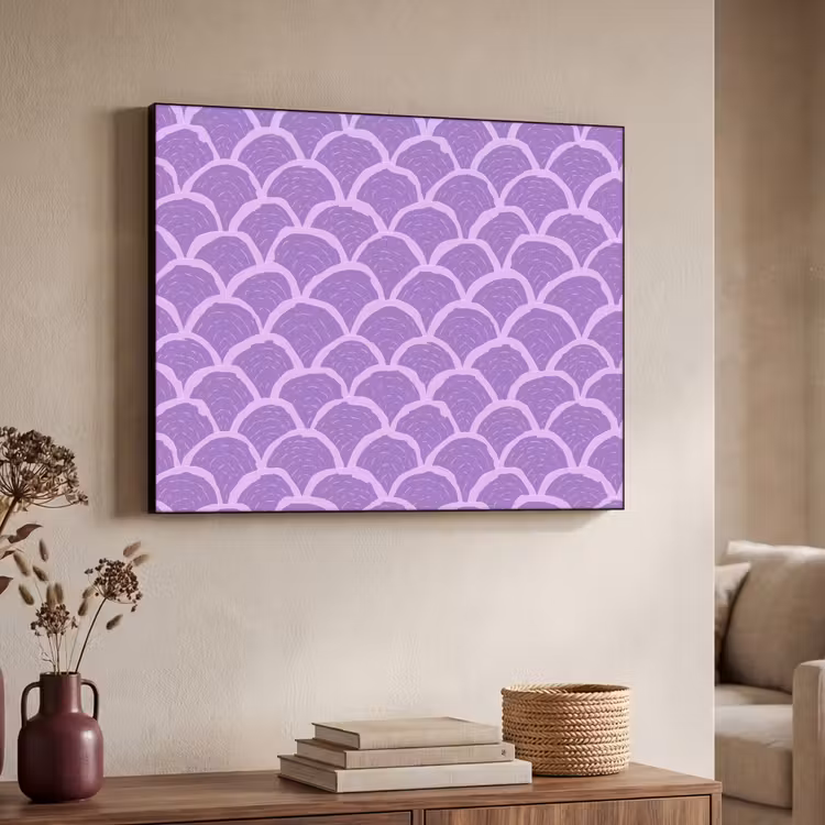 Art Frame - Lila – Schuppen – Muscheln – Handgezeichnet – Muster — 3