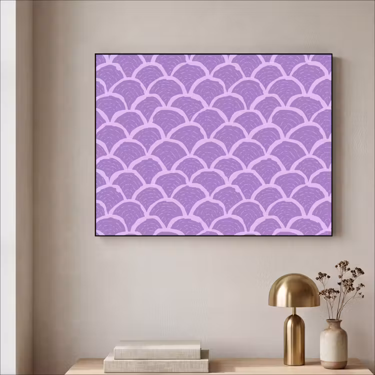 Art Frame - Lila – Schuppen – Muscheln – Handgezeichnet – Muster — 4