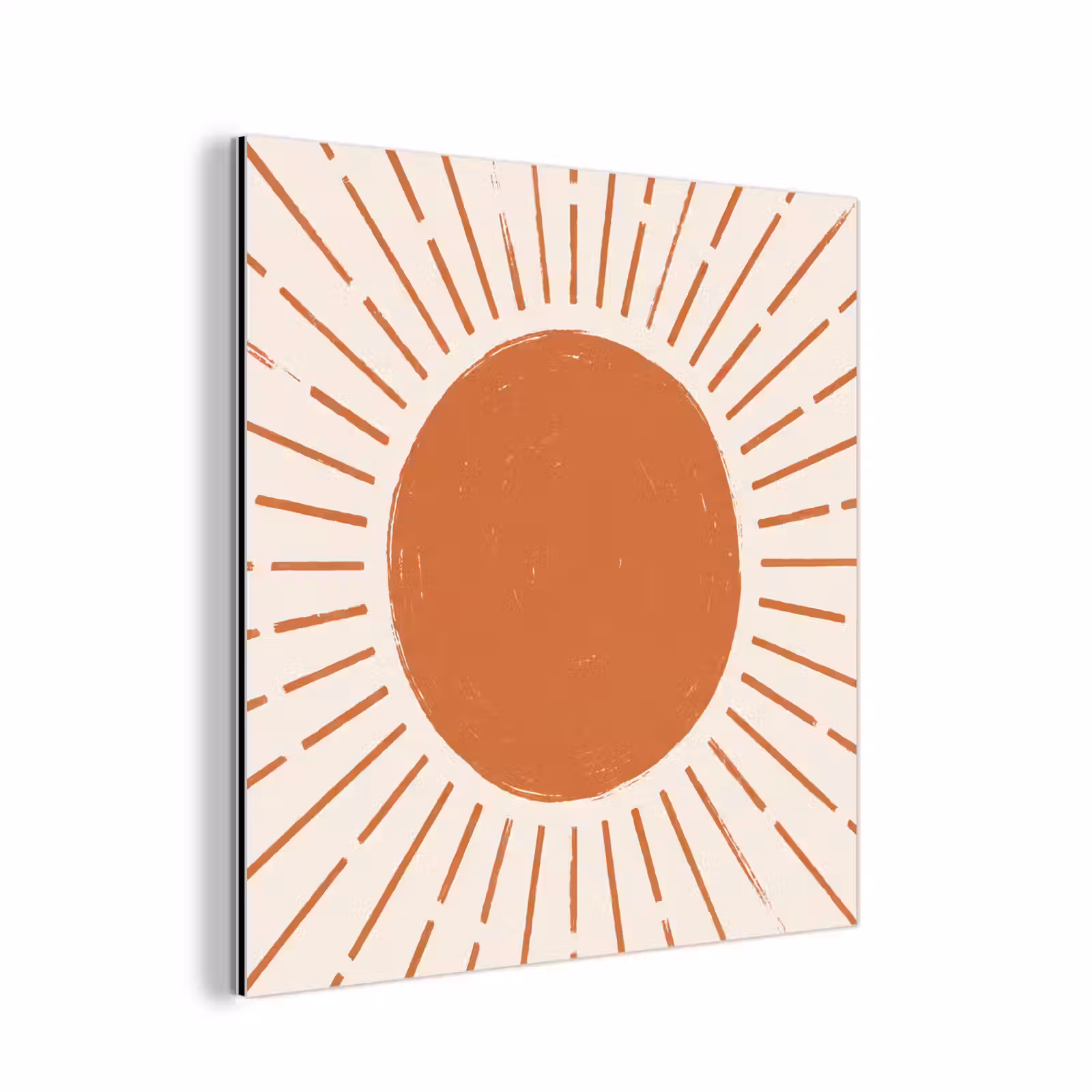 Alu-Dibond-Bild - Sonne – Strahlen – Abstrakt – Terrakotta – Modern — 1