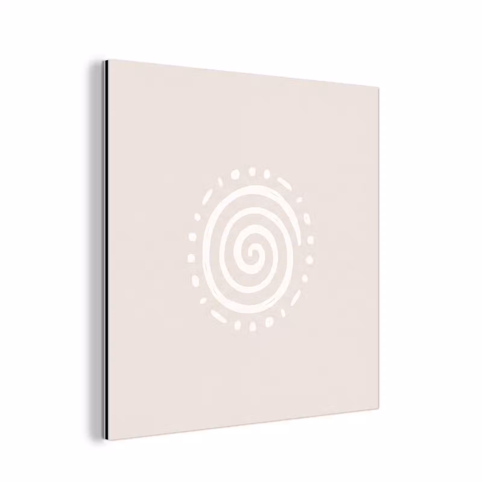 Alu-Dibond-Bild - Symbol – Spirale – Abstrakt – Minimalistisch – Beige — 1