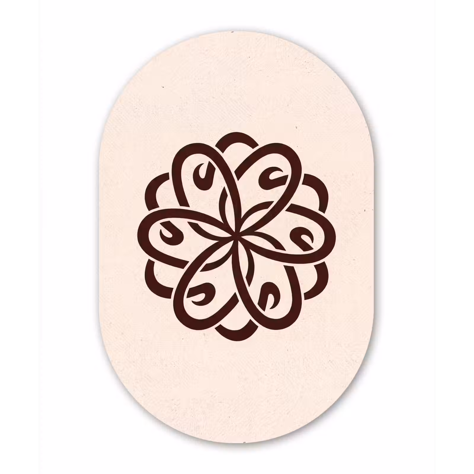 Alu-Dibond-Bild Oval - Muster – Knopf – Abstrakt – Modern – Braun — 1