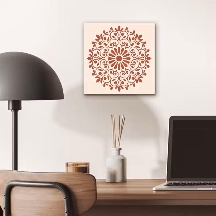 Alu-Dibond-Bild - Dekoration – Kreis – Symmetrisch – Modern – Rotbraun — 6