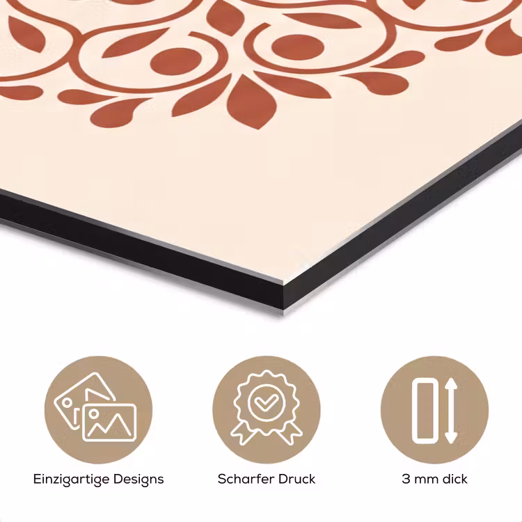 Alu-Dibond-Bild - Dekoration – Kreis – Symmetrisch – Modern – Rotbraun — 7