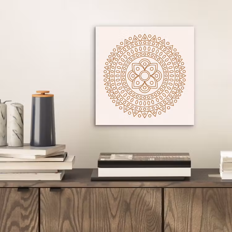 Alu-Dibond-Bild - Mandala – Geometrisch – Abstrakt – Orientalisch – Braun — 2