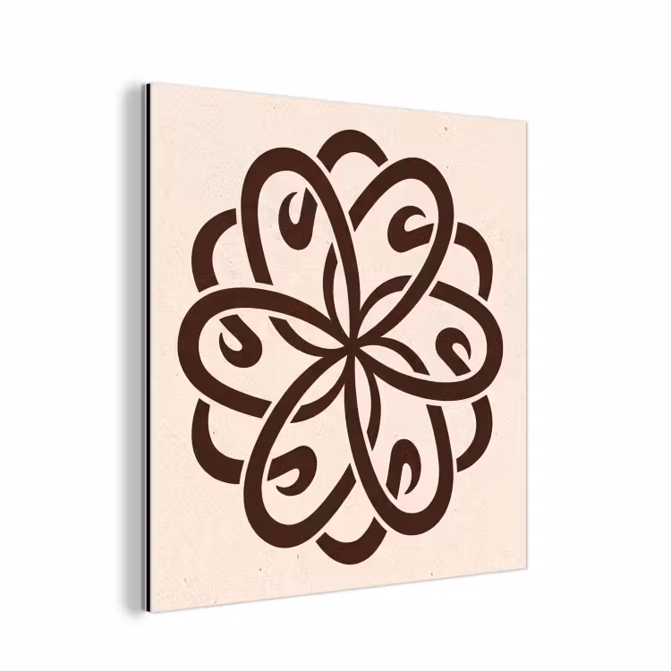 Alu-Dibond-Bild - Muster – Knopf – Abstrakt – Modern – Braun — 1