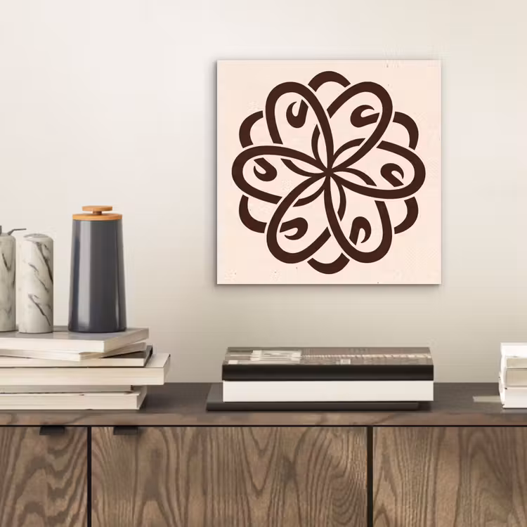 Alu-Dibond-Bild - Muster – Knopf – Abstrakt – Modern – Braun — 2