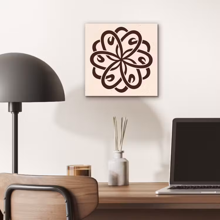 Alu-Dibond-Bild - Muster – Knopf – Abstrakt – Modern – Braun — 6