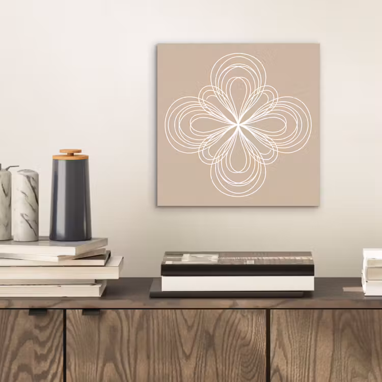 Alu-Dibond-Bild - Muster – Linien – Abstrakt – Minimalistisch – Beige — 2
