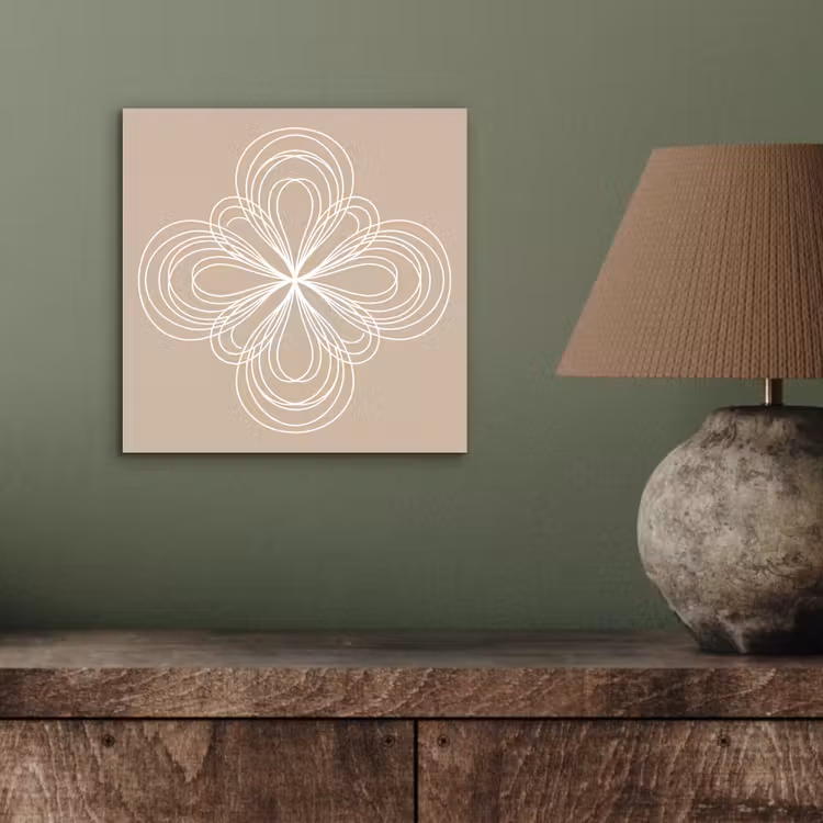 Alu-Dibond-Bild - Muster – Linien – Abstrakt – Minimalistisch – Beige — 3