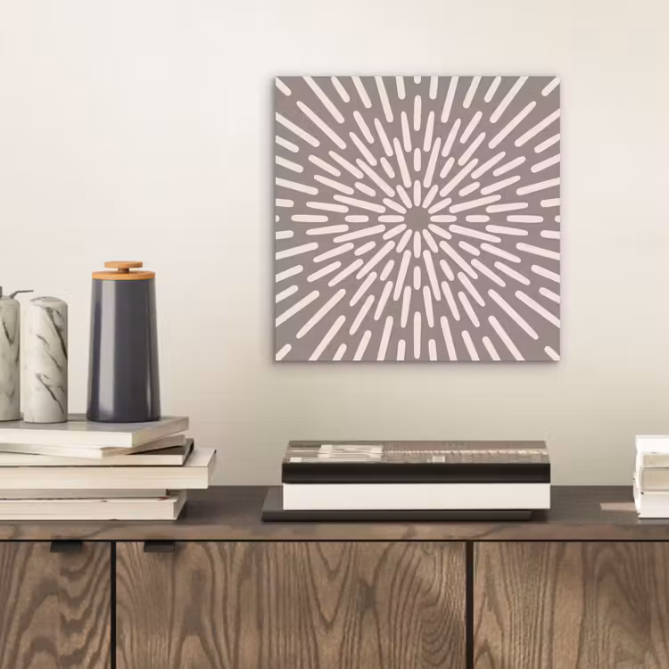 Alu-Dibond-Bild - Muster – Strahlen – Abstrakt – Modern – Grau — 2