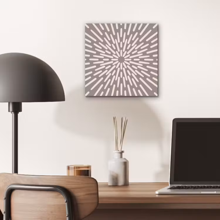 Alu-Dibond-Bild - Muster – Strahlen – Abstrakt – Modern – Grau — 6