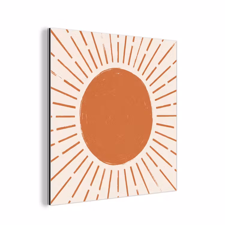 Alu-Dibond-Bild - Sonne – Strahlen – Abstrakt – Terrakotta – Modern — 1