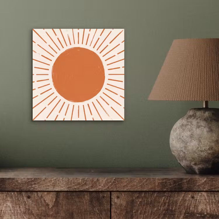 Alu-Dibond-Bild - Sonne – Strahlen – Abstrakt – Terrakotta – Modern — 3
