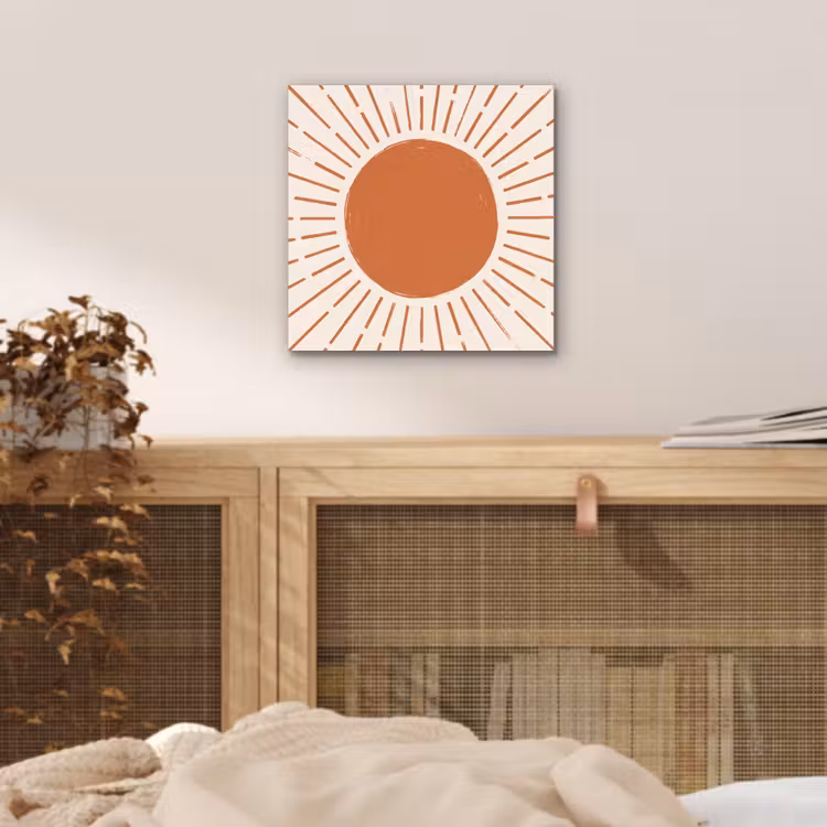 Alu-Dibond-Bild - Sonne – Strahlen – Abstrakt – Terrakotta – Modern — 4