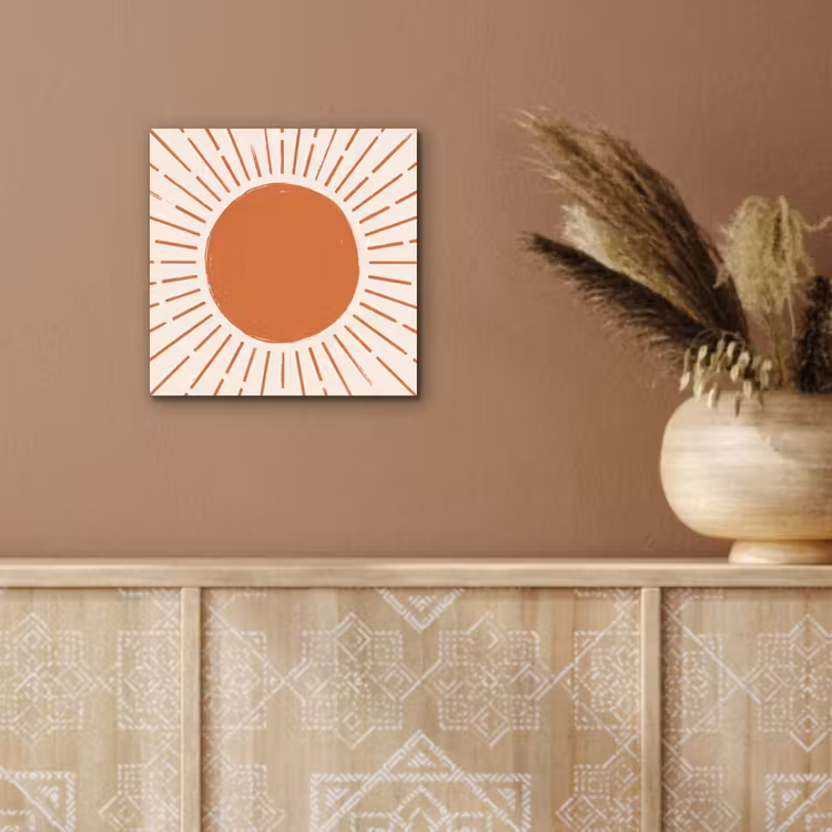 Alu-Dibond-Bild - Sonne – Strahlen – Abstrakt – Terrakotta – Modern — 5
