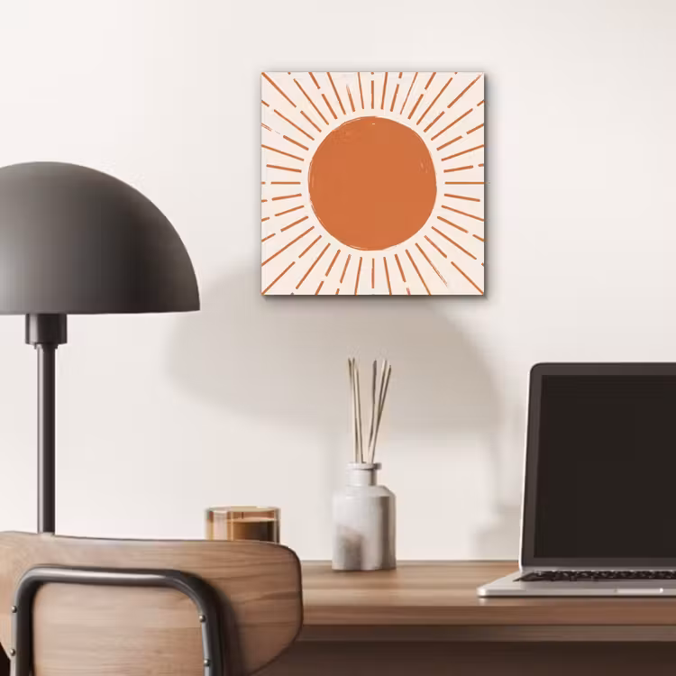 Alu-Dibond-Bild - Sonne – Strahlen – Abstrakt – Terrakotta – Modern — 6