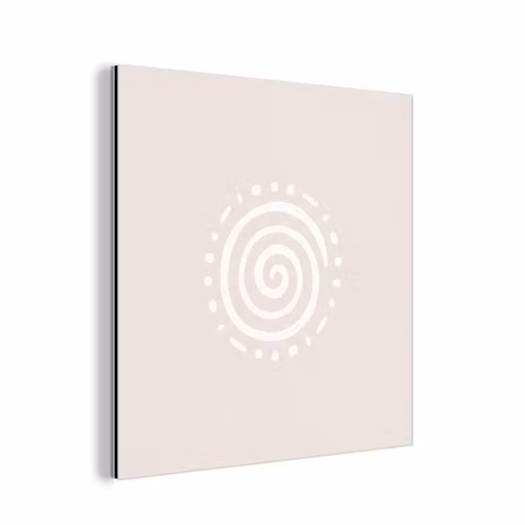 Alu-Dibond-Bild - Symbol – Spirale – Abstrakt – Minimalistisch – Beige — 1