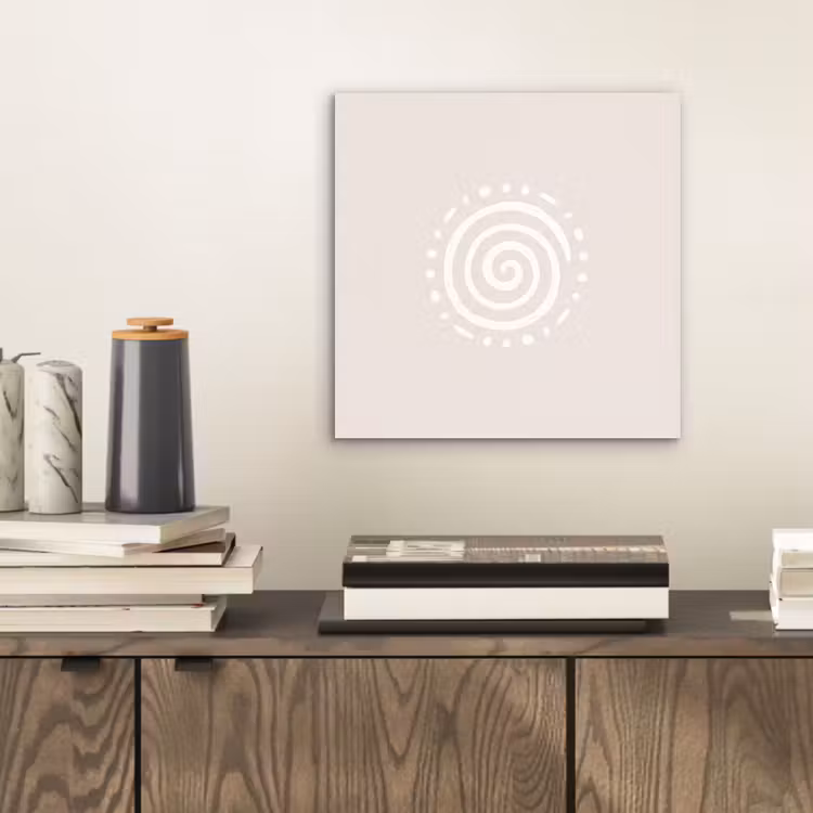 Alu-Dibond-Bild - Symbol – Spirale – Abstrakt – Minimalistisch – Beige — 2