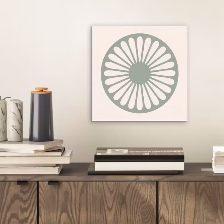 Alu-Dibond-Bild - Zusammenfassung – Muster – Radial – Modern – Grün — 2