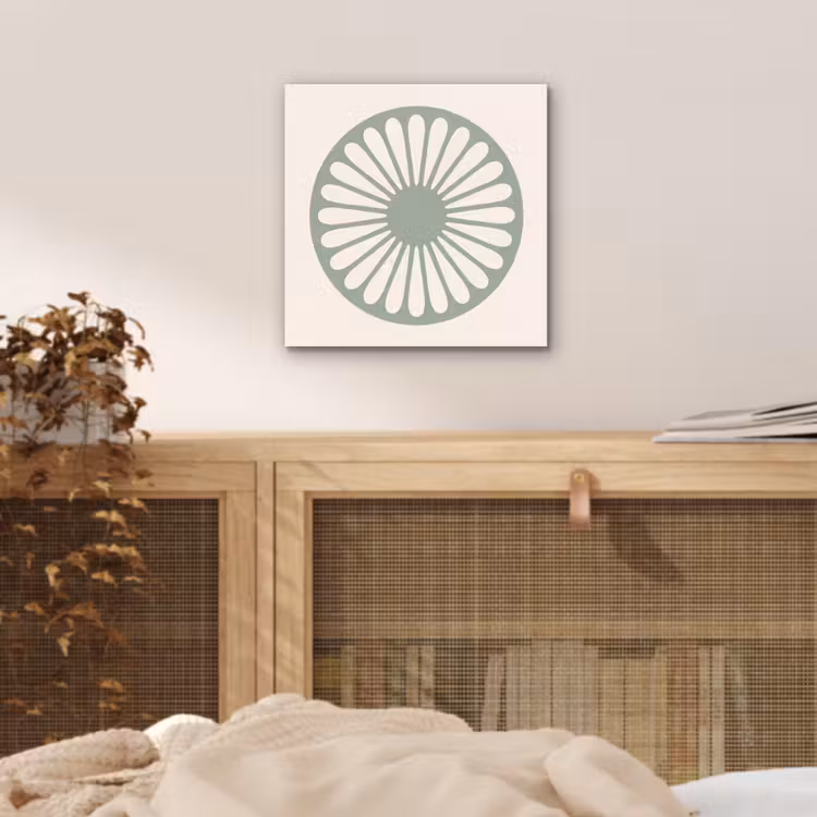 Alu-Dibond-Bild - Zusammenfassung – Muster – Radial – Modern – Grün — 4