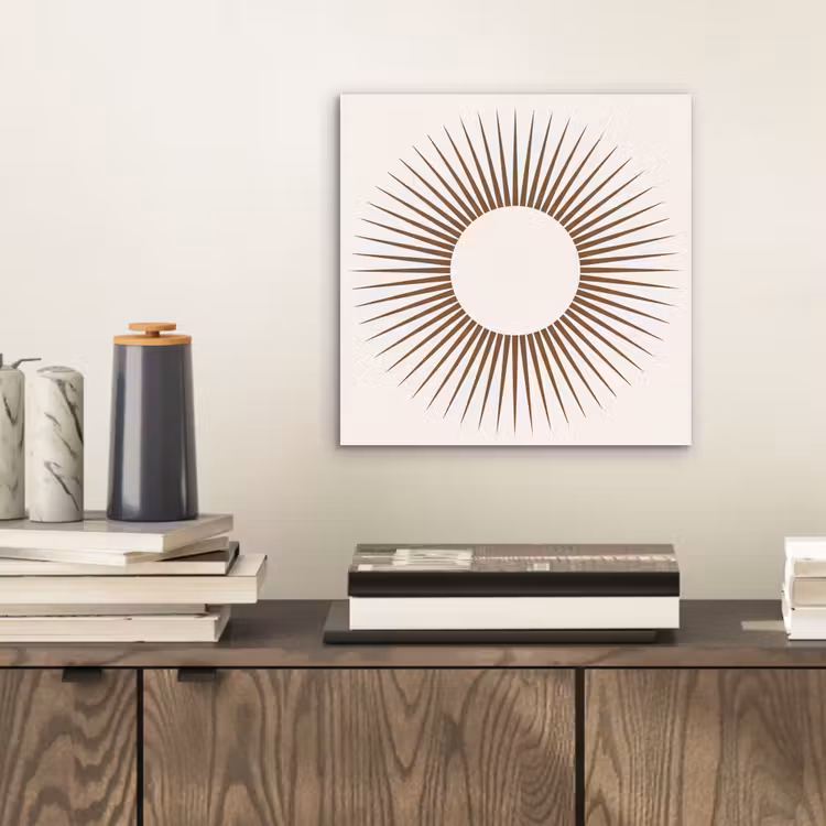 Alu-Dibond-Bild - Zusammenfassung – Sonne – Symbol – Modern – Beige — 2