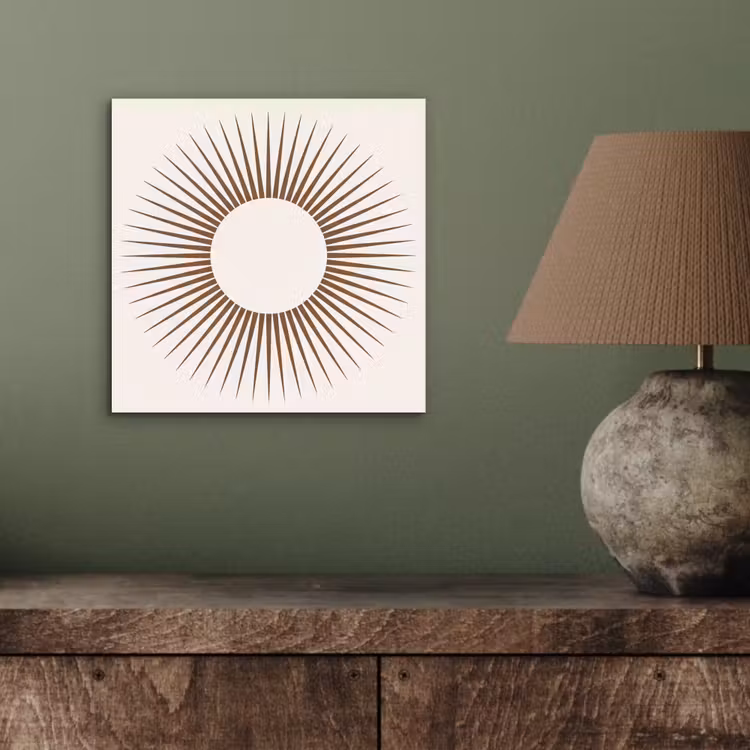 Alu-Dibond-Bild - Zusammenfassung – Sonne – Symbol – Modern – Beige — 3