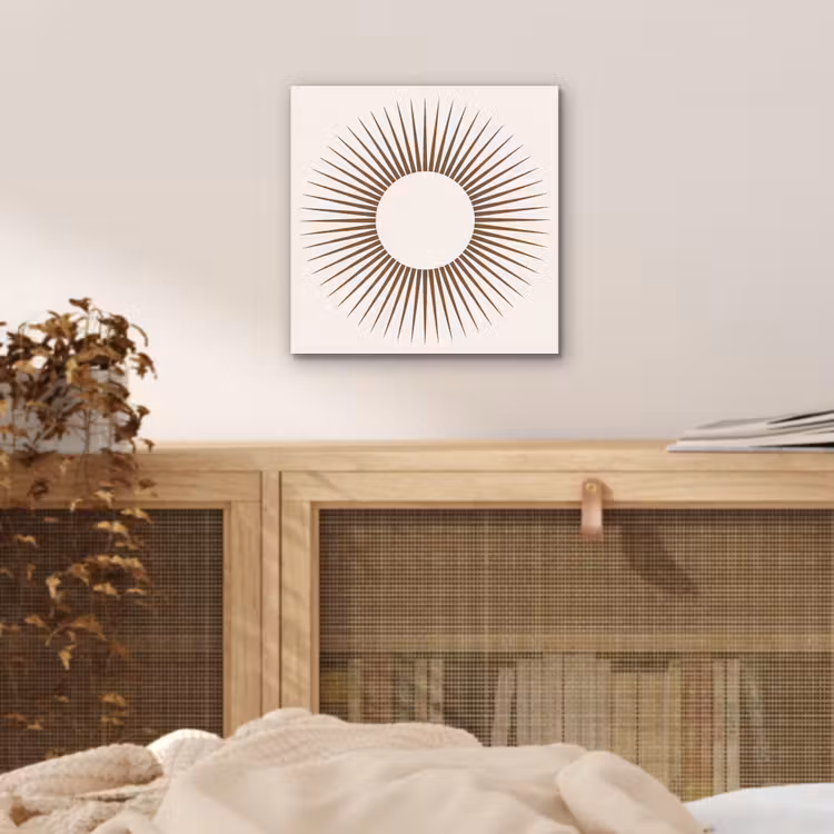Alu-Dibond-Bild - Zusammenfassung – Sonne – Symbol – Modern – Beige — 4