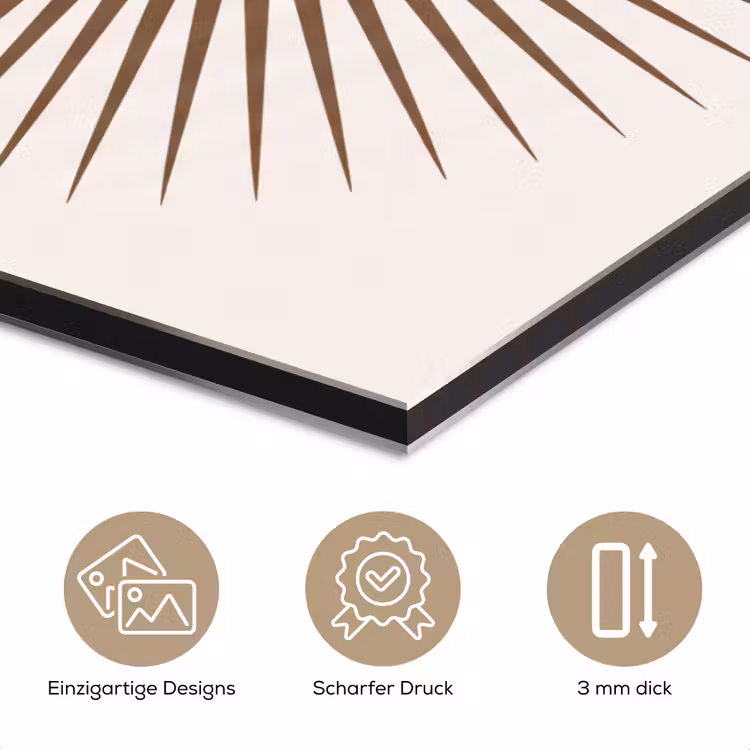 Alu-Dibond-Bild - Zusammenfassung – Sonne – Symbol – Modern – Beige — 7