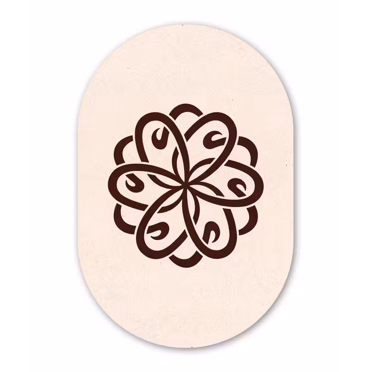 Alu-Dibond-Bild Oval - Muster – Knopf – Abstrakt – Modern – Braun — 1