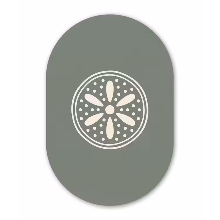 Alu-Dibond-Bild Oval - Muster – Kreis – Abstrakt – Grün – Dekoration — 1