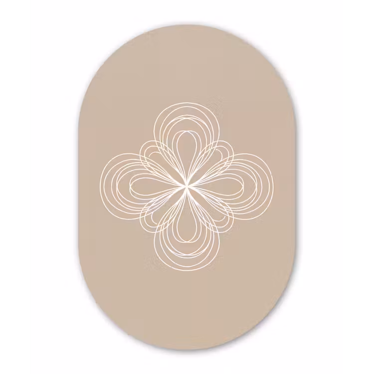 Alu-Dibond-Bild Oval - Muster – Linien – Abstrakt – Minimalistisch – Beige — 1