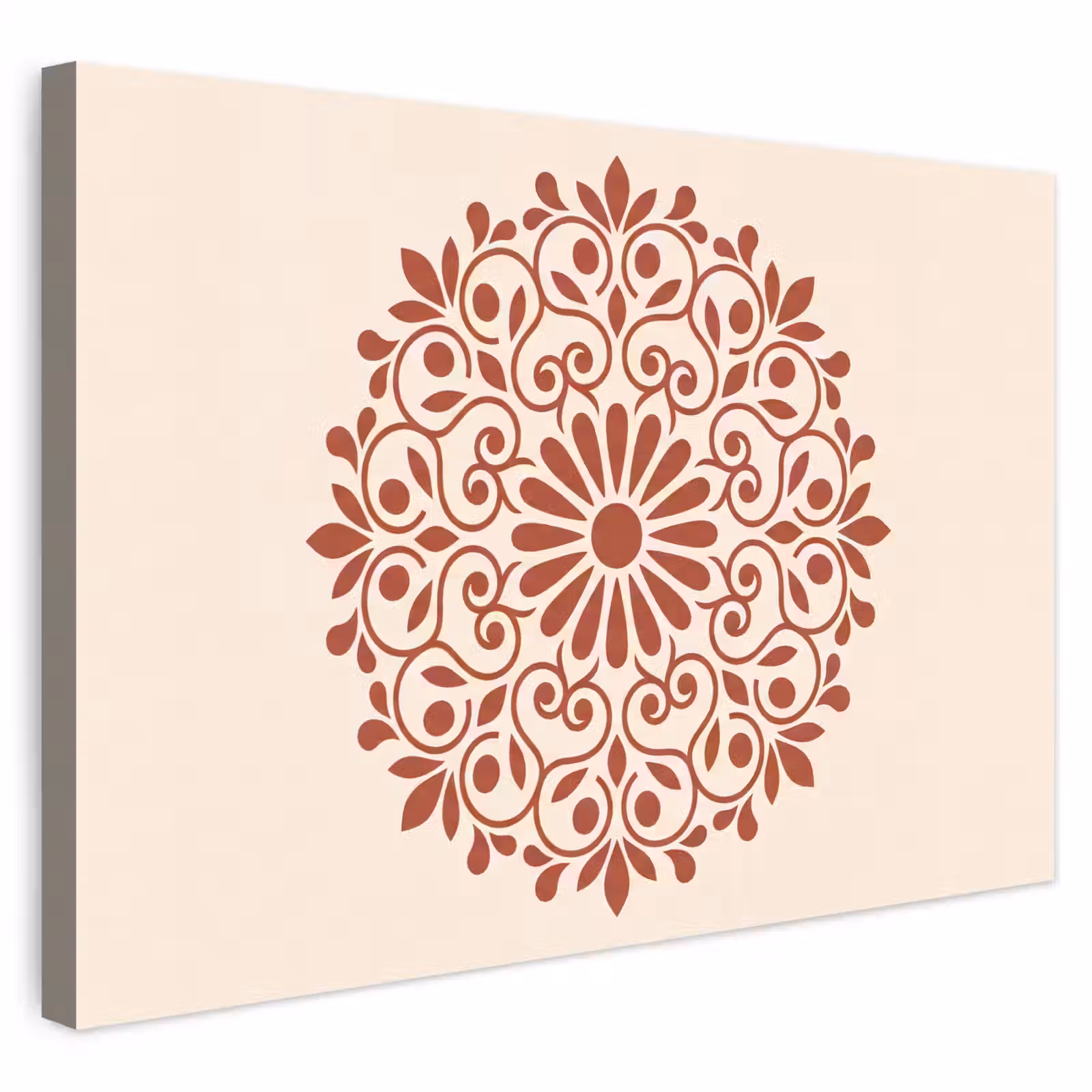 Outdoor Leinwand - Dekoration – Kreis – Symmetrisch – Modern – Rotbraun — 1