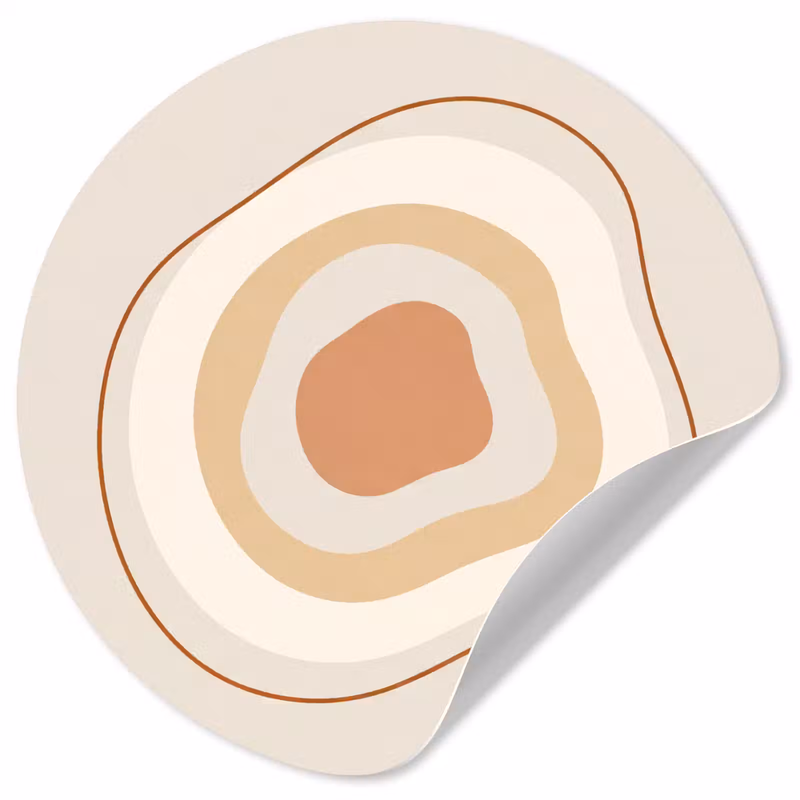 Runde Tapete - Abstrakt – Organisch – Modern – Beige – Kunst — 1