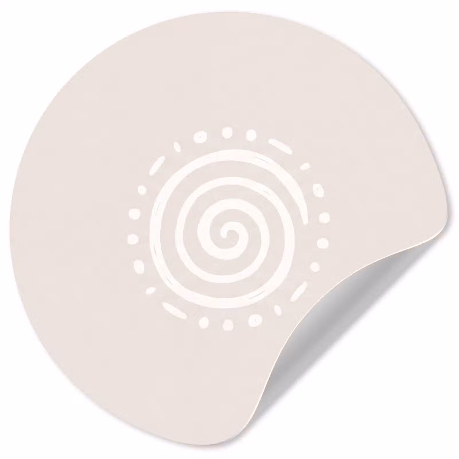 Runde Tapete - Symbol – Spirale – Abstrakt – Minimalistisch – Beige — 1