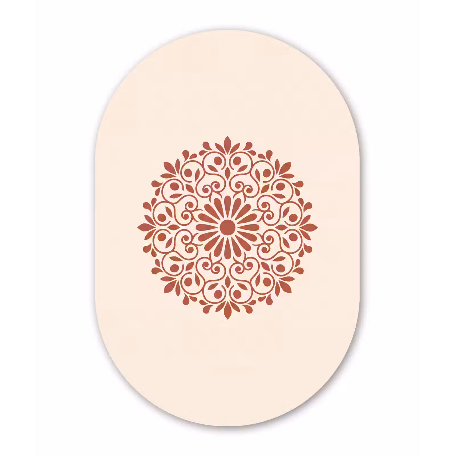 Alu-Dibond-Bild Oval - Dekoration – Kreis – Symmetrisch – Modern – Rotbraun — 1