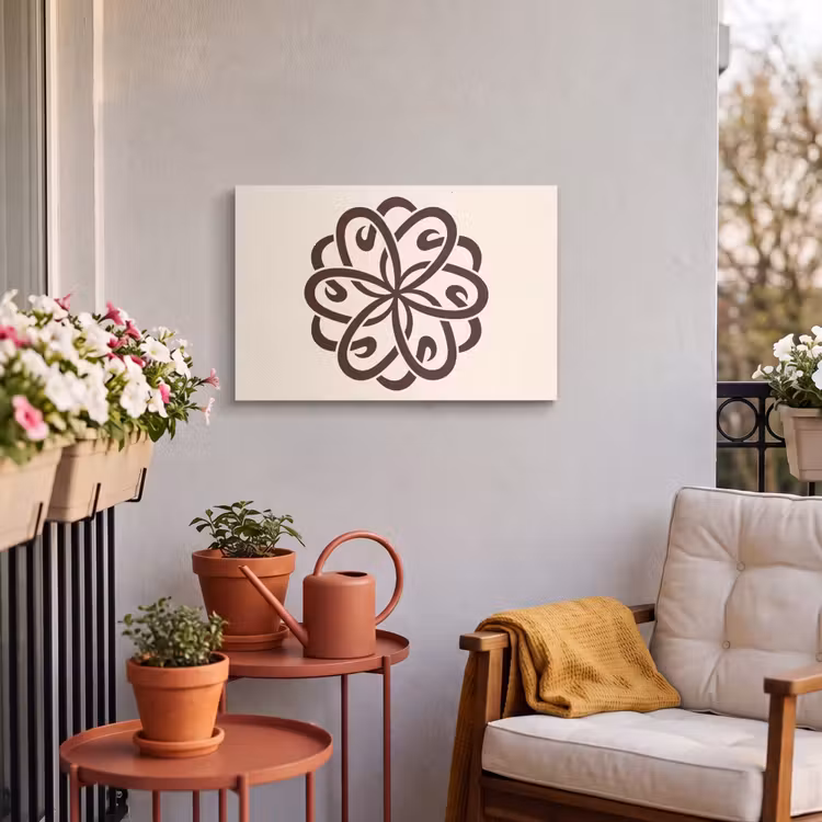 Outdoor Leinwand - Muster – Knopf – Abstrakt – Modern – Braun — 3