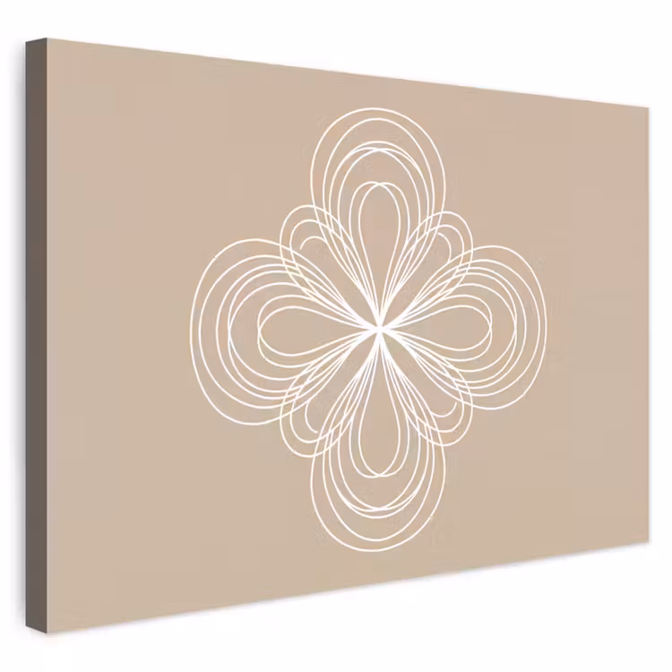 Outdoor Leinwand - Muster – Linien – Abstrakt – Minimalistisch – Beige — 1