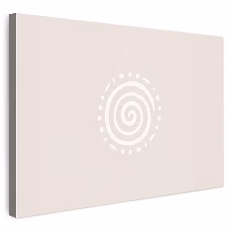 Outdoor Leinwand - Symbol – Spirale – Abstrakt – Minimalistisch – Beige — 1