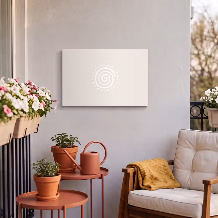 Outdoor Leinwand - Symbol – Spirale – Abstrakt – Minimalistisch – Beige — 3