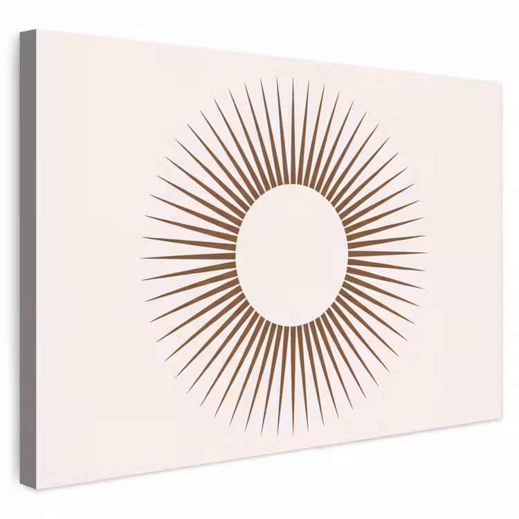 Outdoor Leinwand - Zusammenfassung – Sonne – Symbol – Modern – Beige — 1