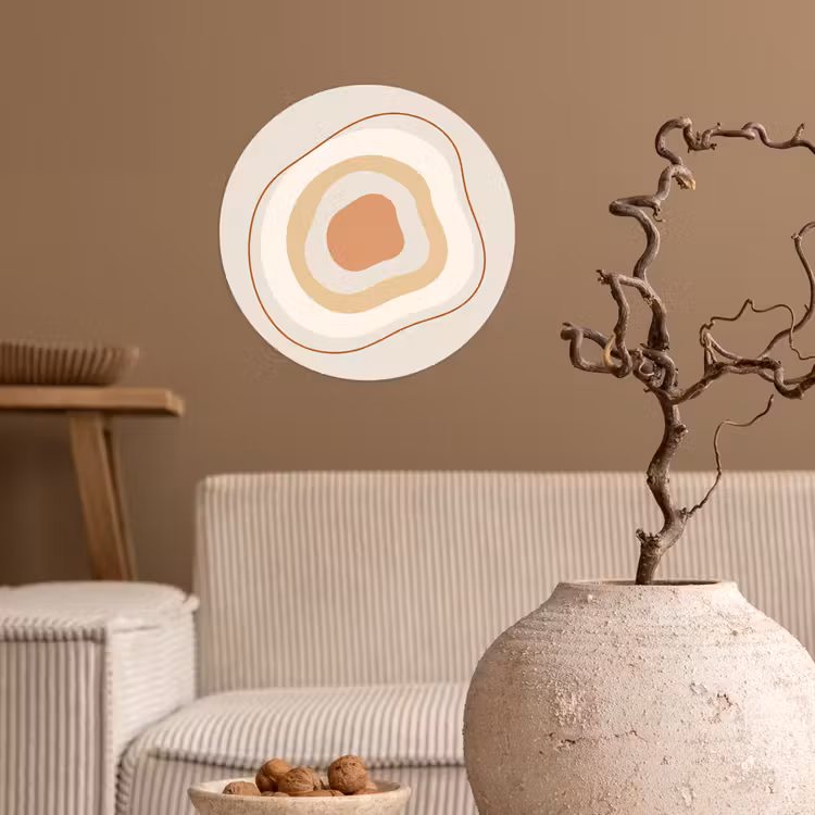 Runde Tapete - Abstrakt – Organisch – Modern – Beige – Kunst — 2
